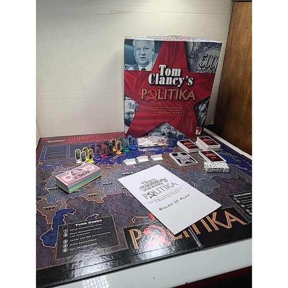 Vintage Tom Clancy Politika Board Game 1997 Russia USSR  EUC Gamenight Complete - Picture 2 of 7